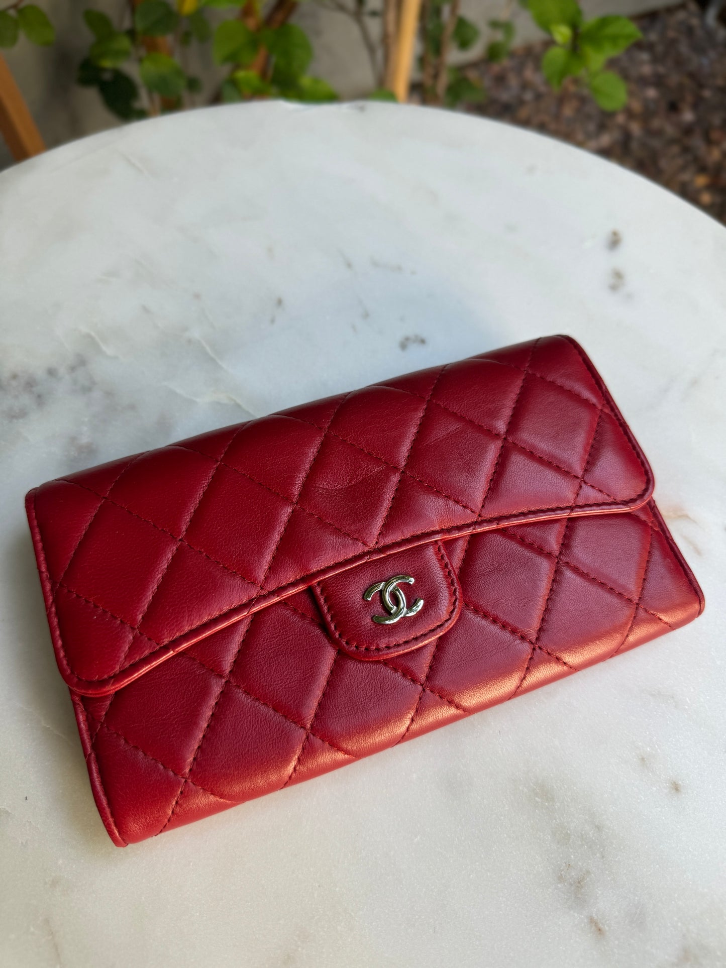 Chanel Quilted Lambskin Long Wallet