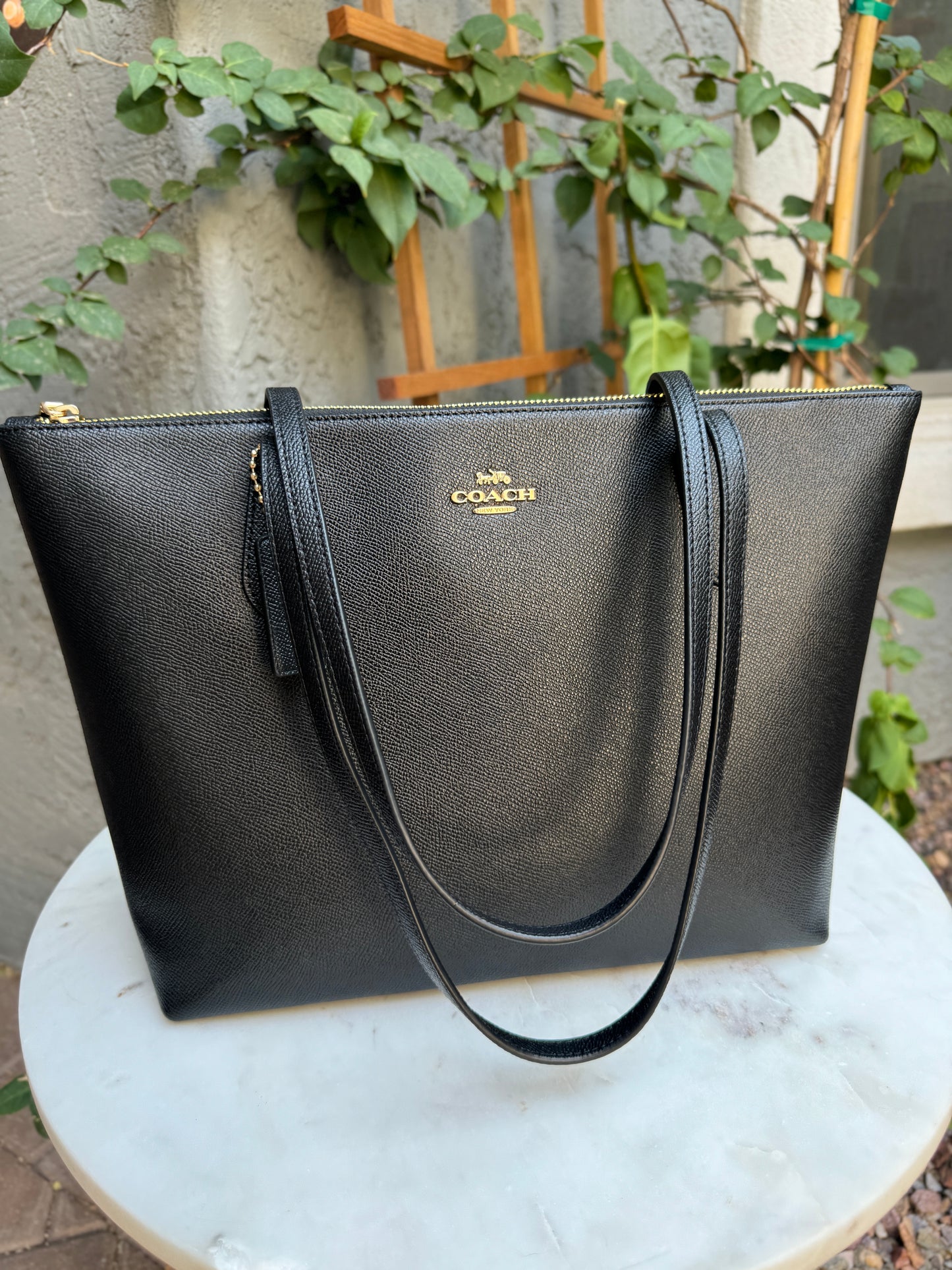 Coach Leather Zip Tote