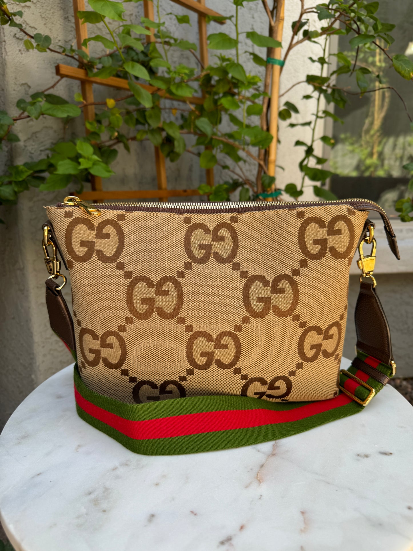 Gucci Jumbo GG Messenger Canvas Crossbody