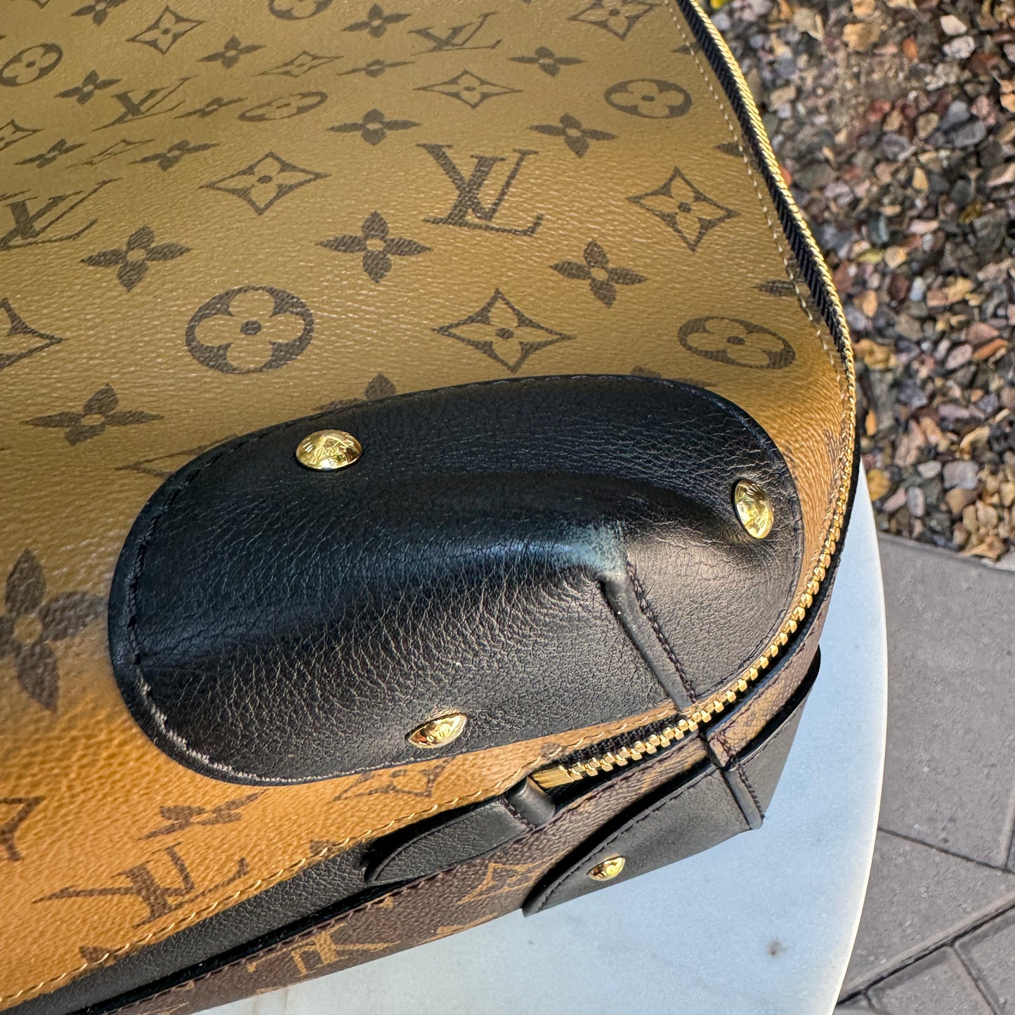 Louis Vuitton Reverse Monogram Triangle Softy Shoulder Bag