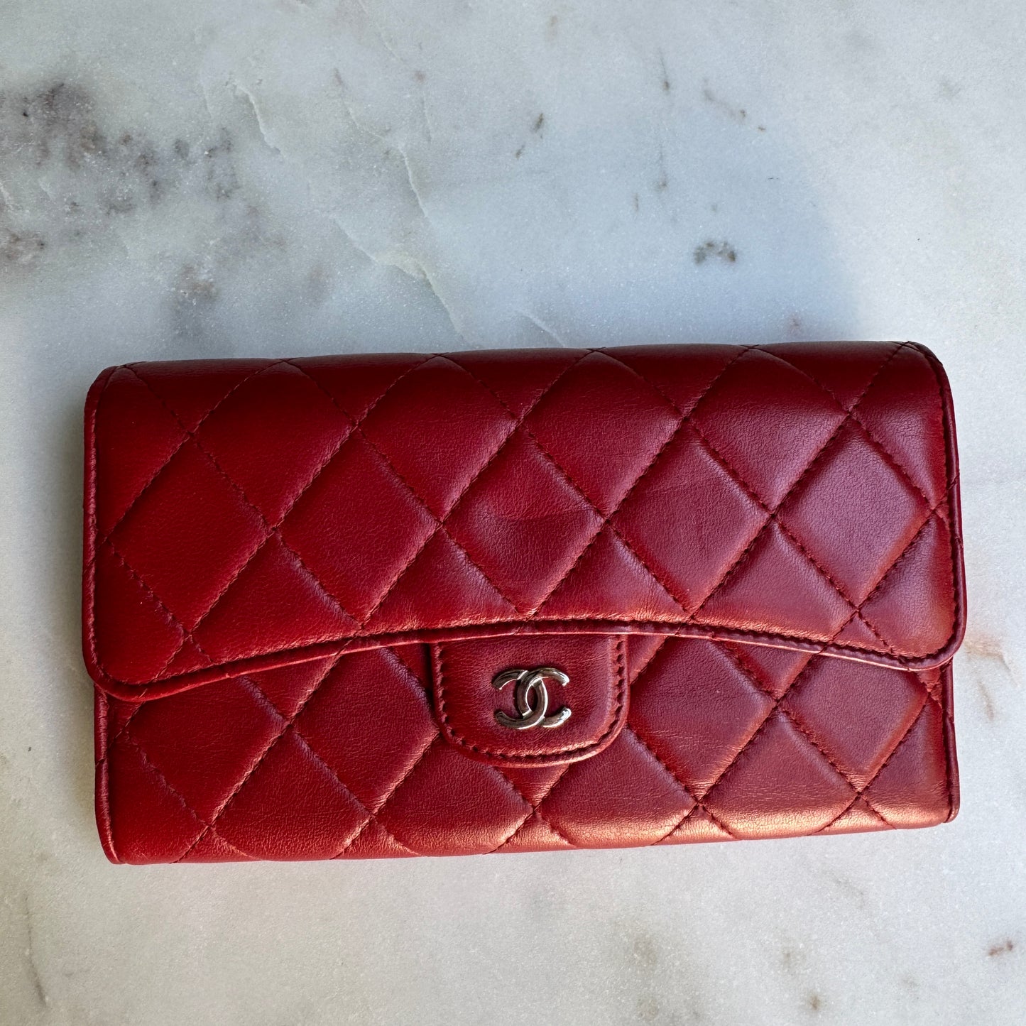 Chanel Quilted Lambskin Long Wallet