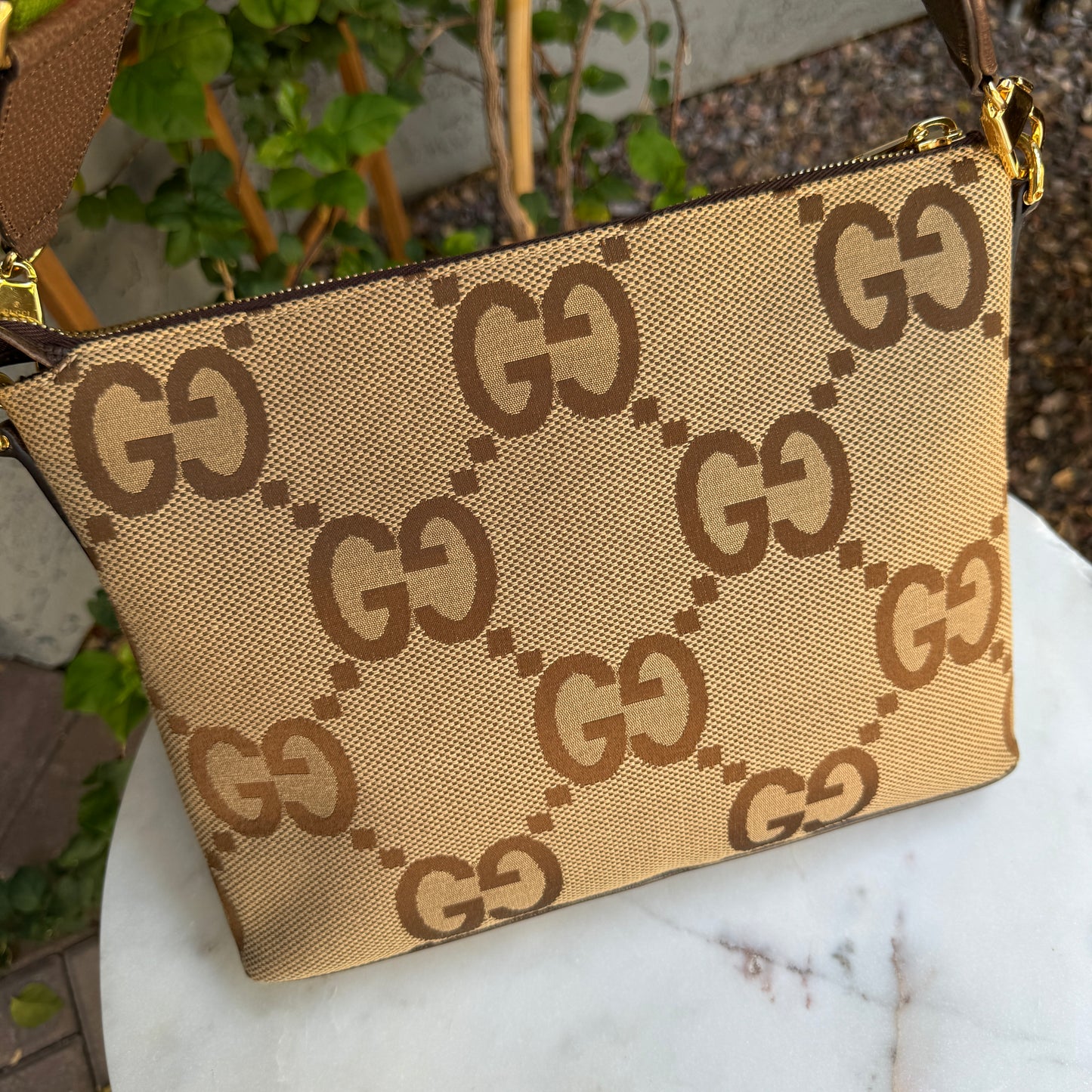 Gucci Jumbo GG Messenger Canvas Crossbody