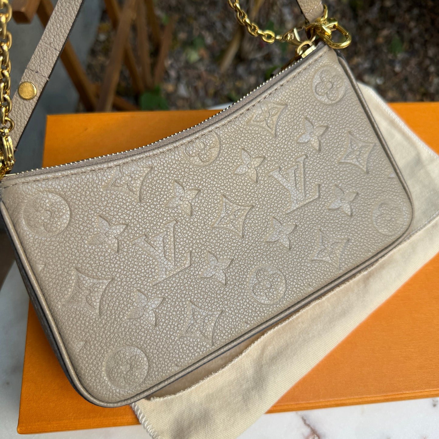 Louis Vuitton Turtledove Empreinte Easy Pouch On Strap Crossbody