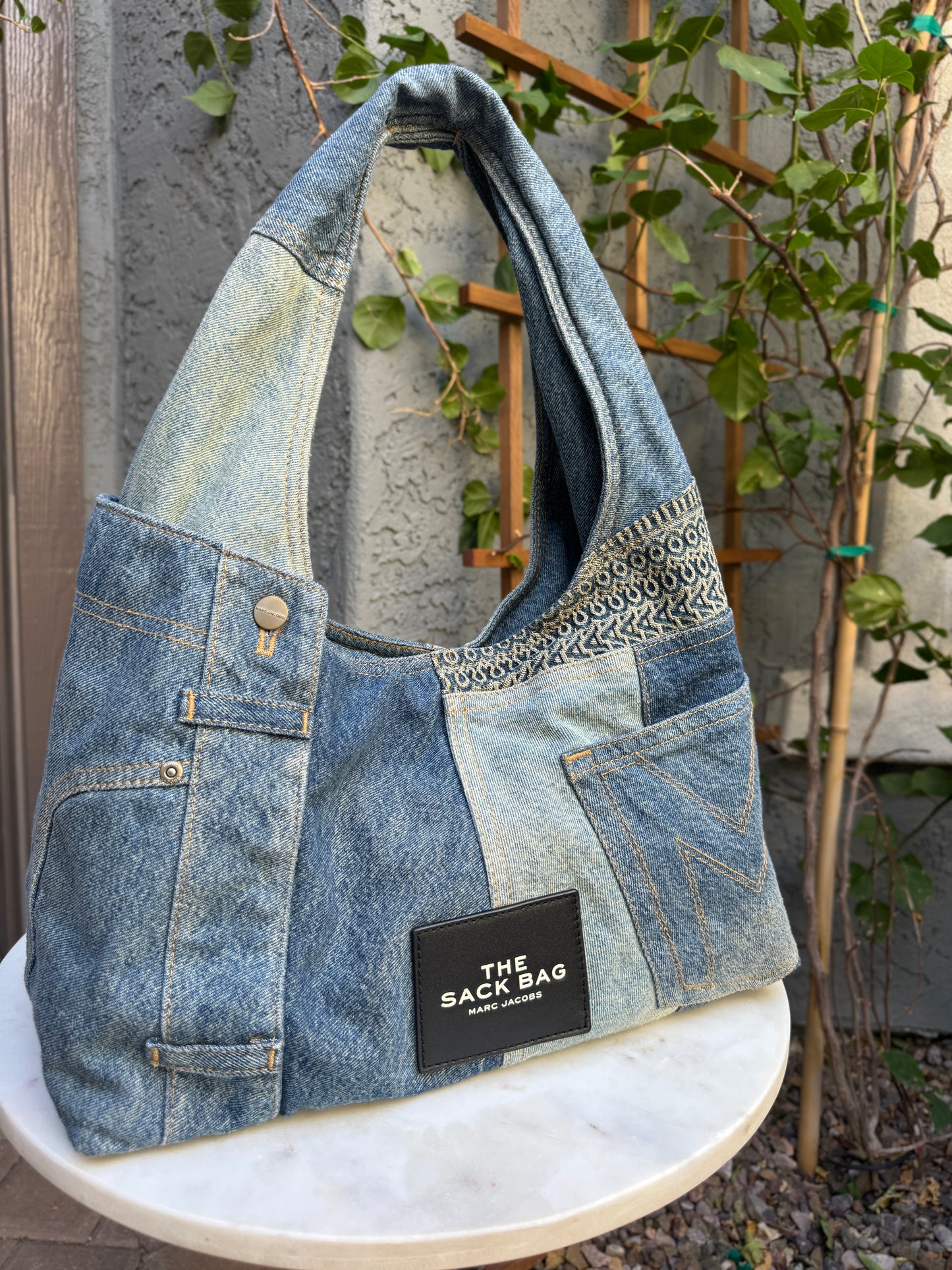 Marc Jacobs The Deconstructed Denim Sack Bag