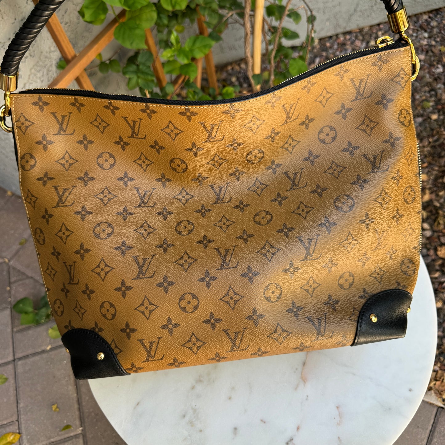 Louis Vuitton Reverse Monogram Triangle Softy Shoulder Bag