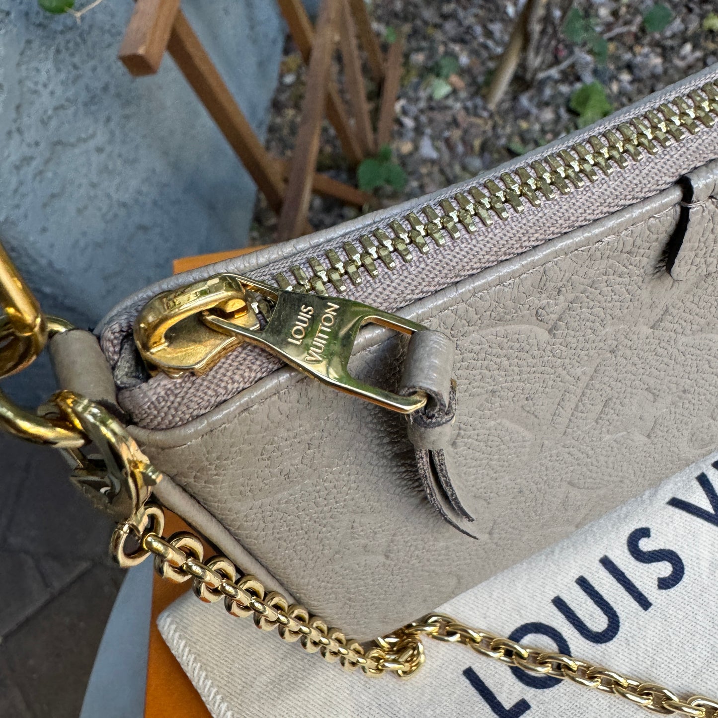 Louis Vuitton Turtledove Empreinte Easy Pouch On Strap Crossbody