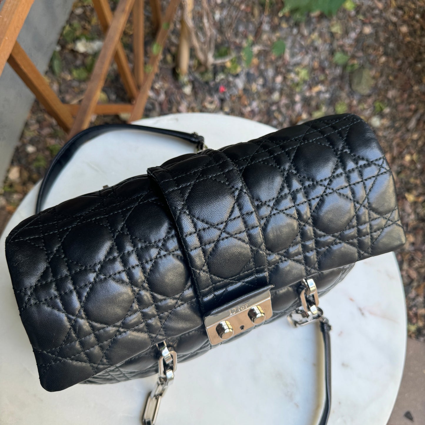 Christian Dior Lambskin Quilted Cannage Leather Shoulder Bag