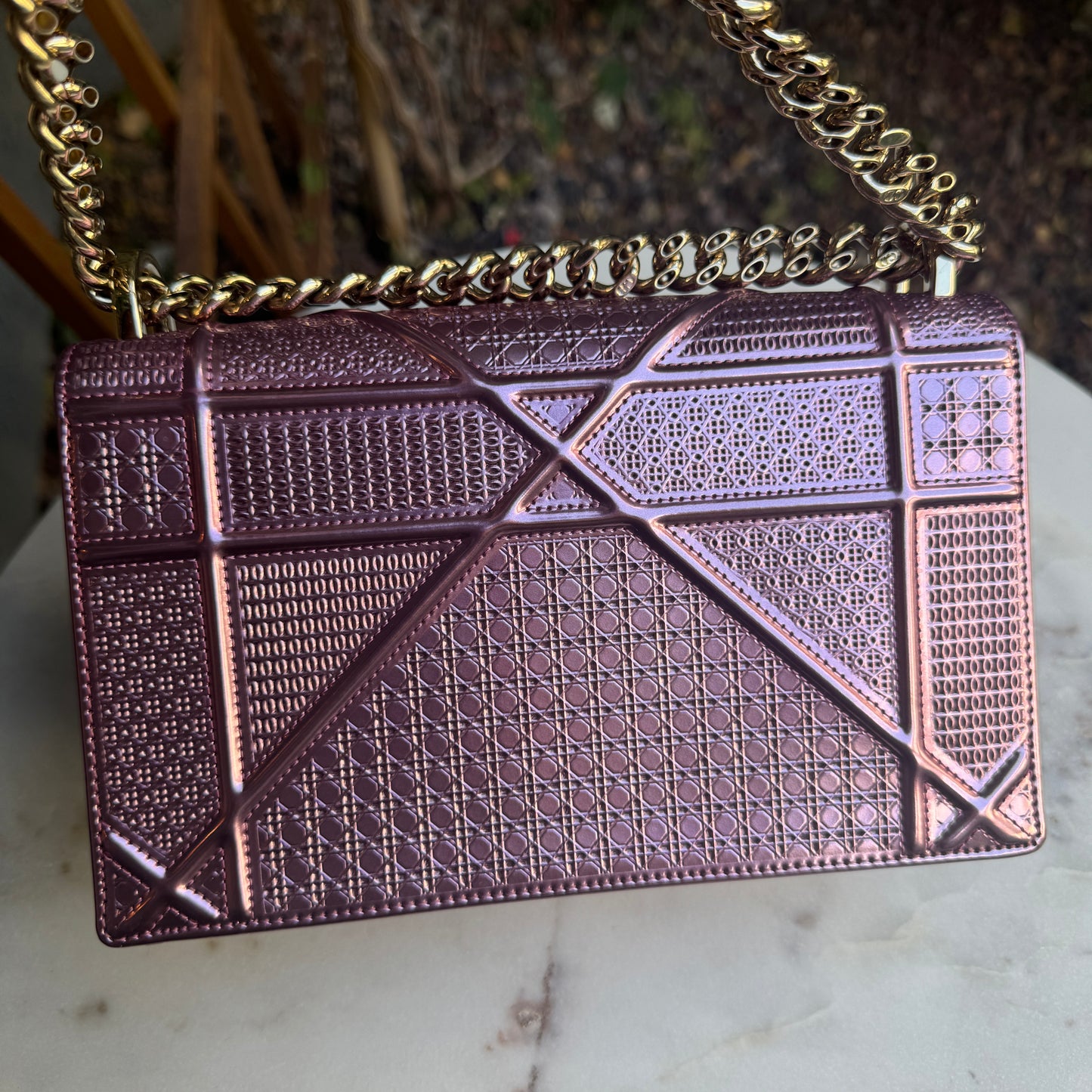 Dior Diorama Metallic Flap Shoulder Bag