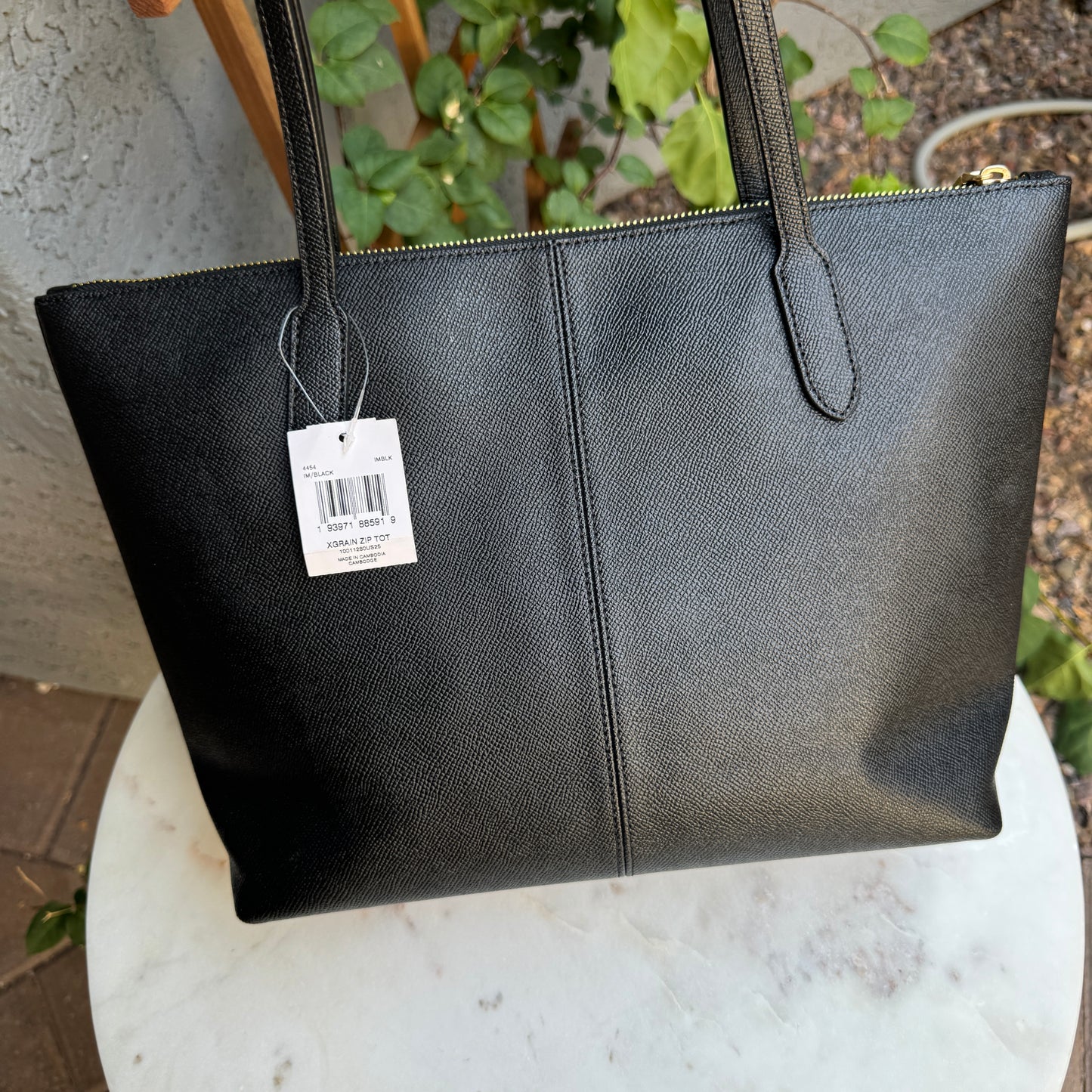 Coach Leather Zip Tote