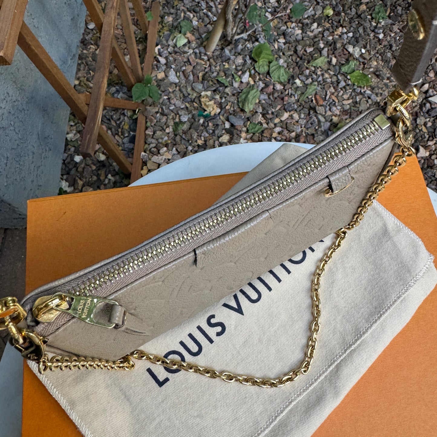 Louis Vuitton Turtledove Empreinte Easy Pouch On Strap Crossbody