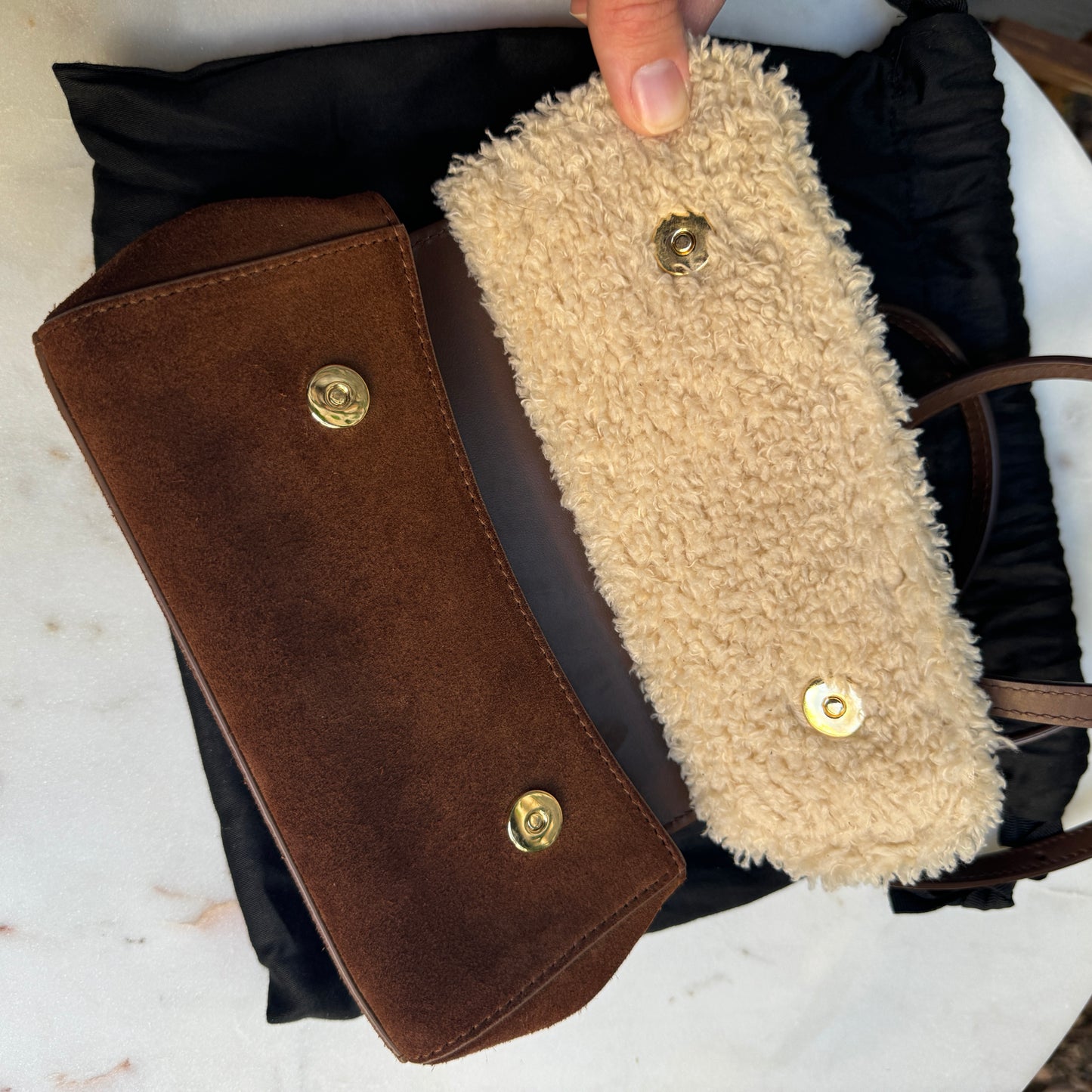 Dolce & Gabbana Shearling Small Sicily Crossbody