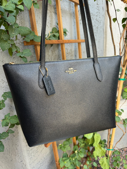 Coach Leather Zip Tote