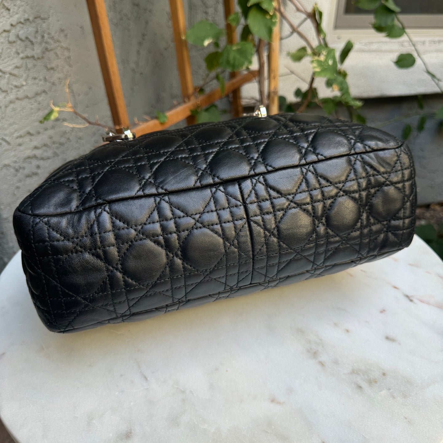 Christian Dior Lambskin Quilted Cannage Leather Shoulder Bag