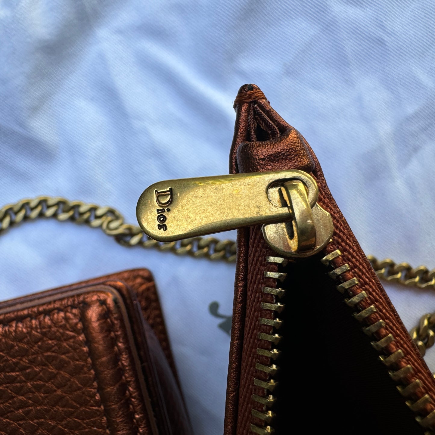 Dior Leather Diorama Top Handle Chain Crossbody