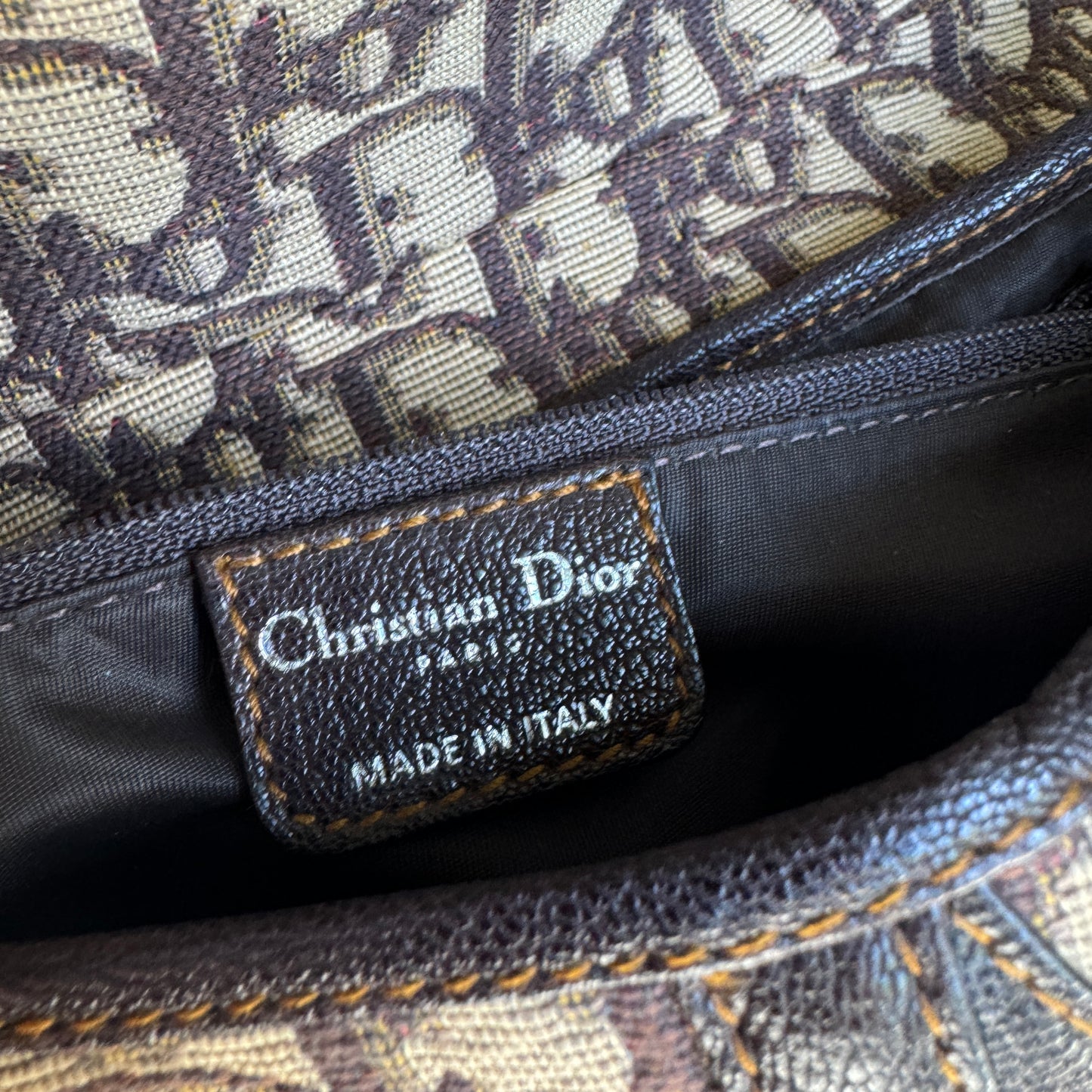 Christian Dior Vintage Oblique Monogram Saddle Bag