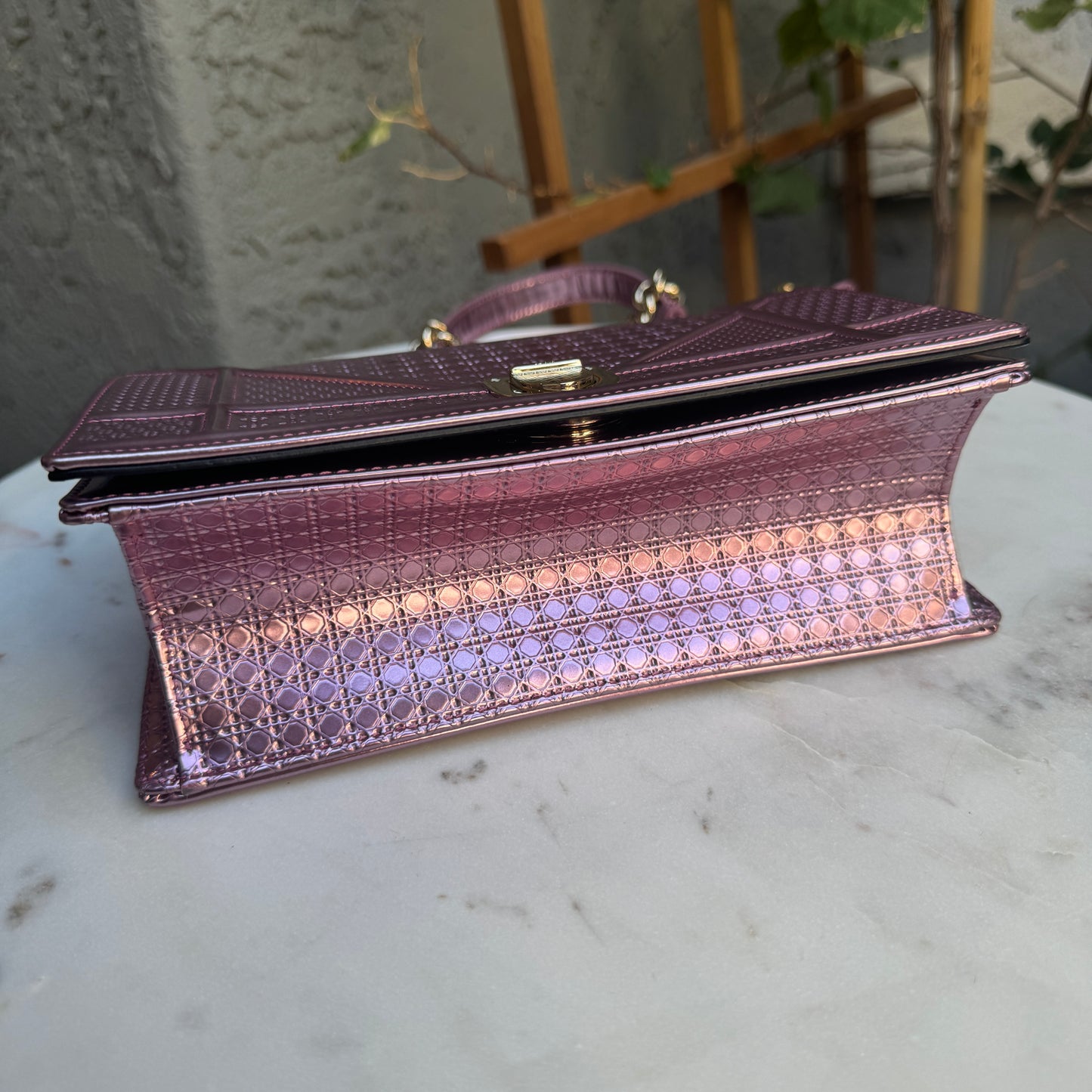 Dior Diorama Metallic Flap Shoulder Bag