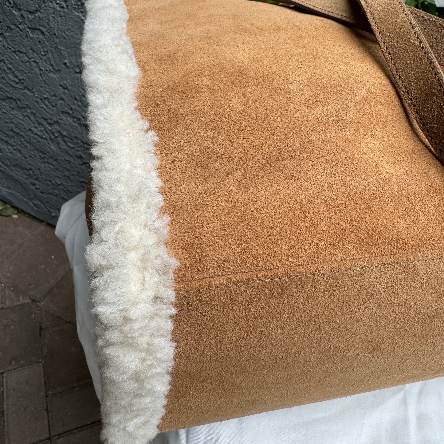 Telfar x UGG Shearling Suede Large Shopper Tote