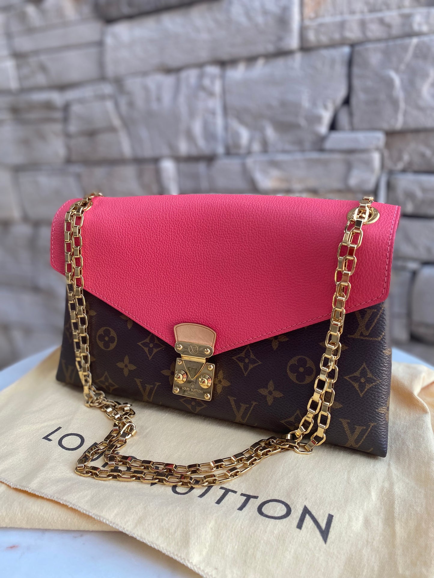 Louis Vuitton Pallas Chain Monogram Dahlia Shoulder Bag