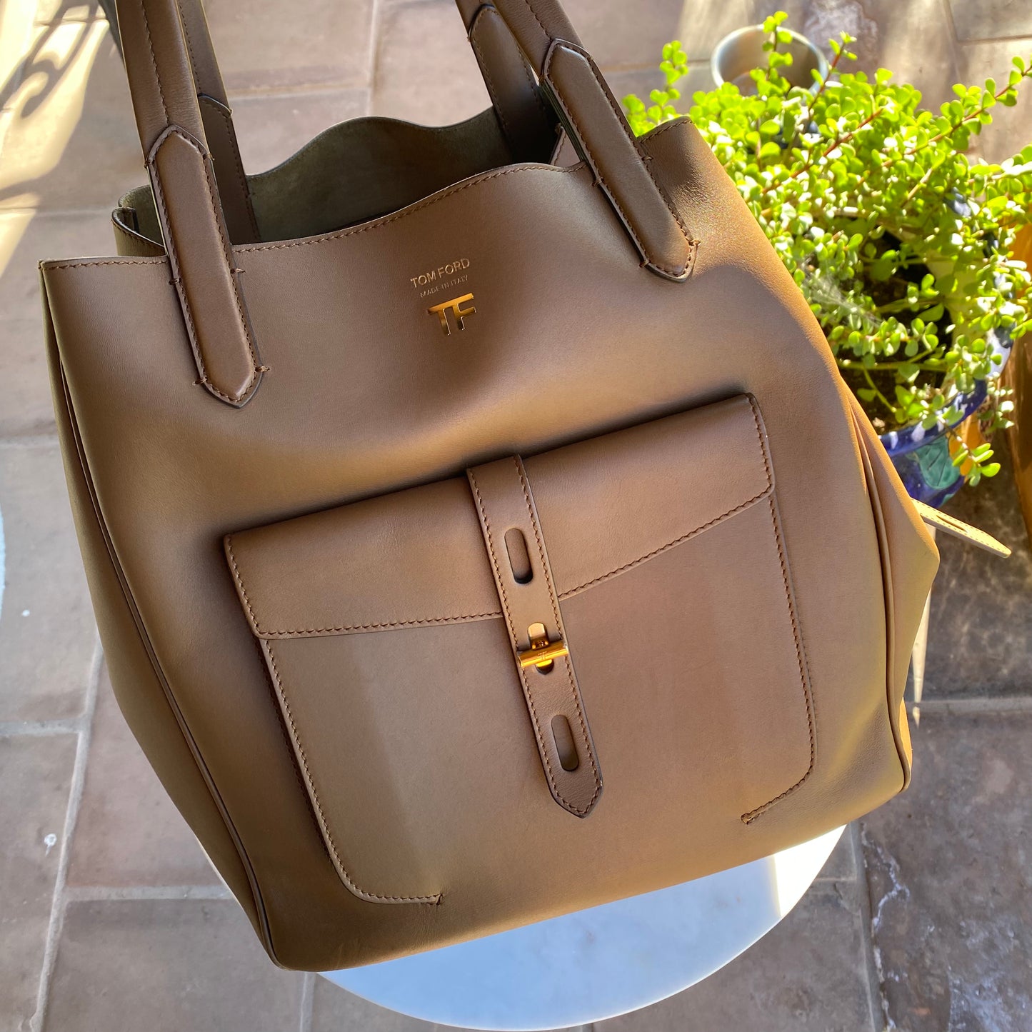 Tom Ford Hollywood Leather T Twist Tote