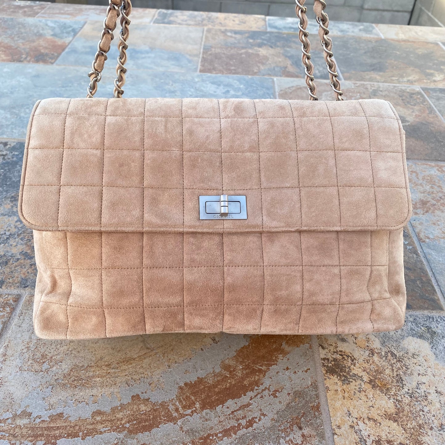 Chanel 2.55 Reissue Quilted Chocolate Bar Jumbo Flap Bag