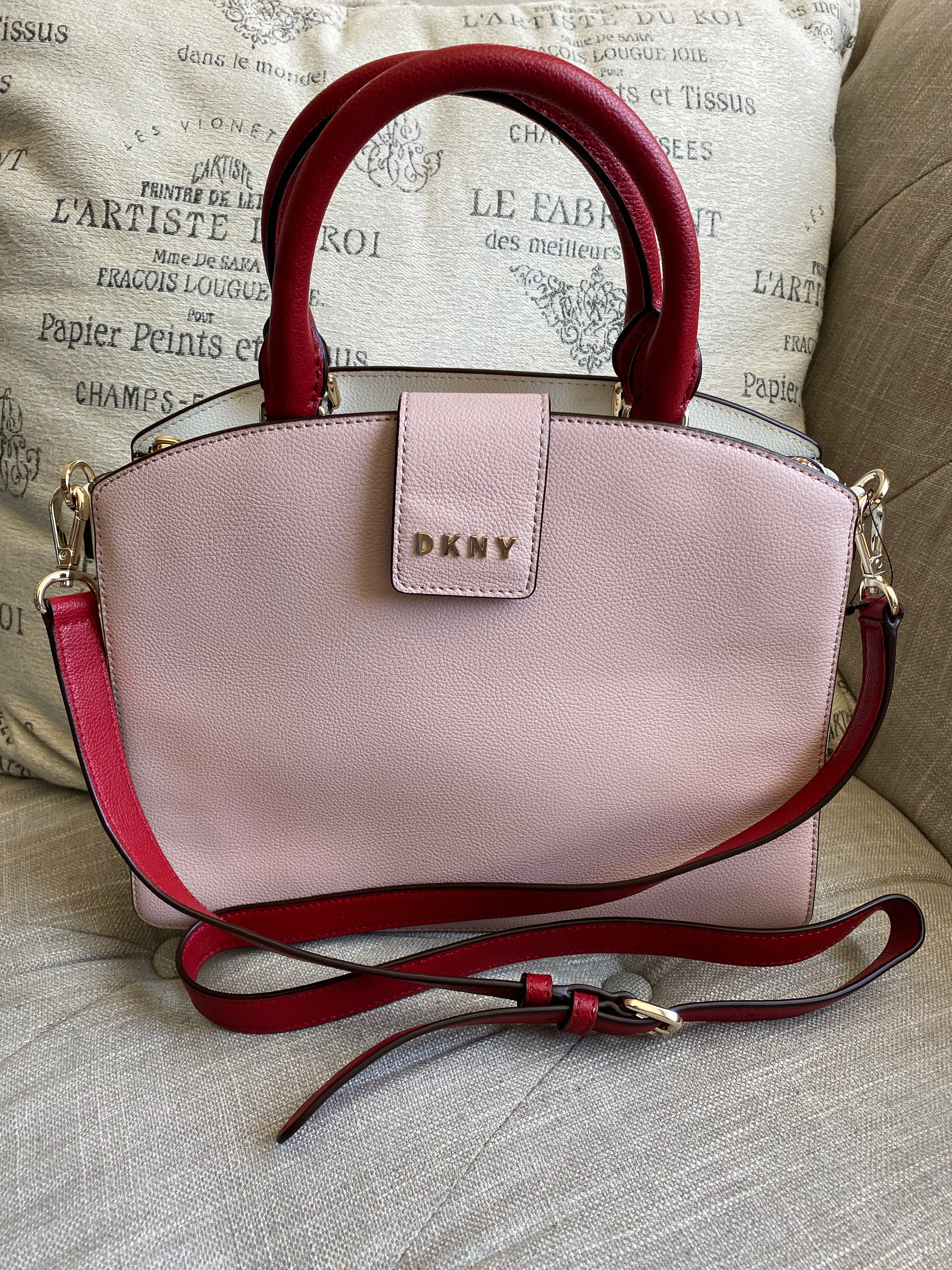 Dkny clara leather discount satchel